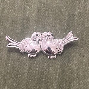 Coro Silver Lovebird Brooch